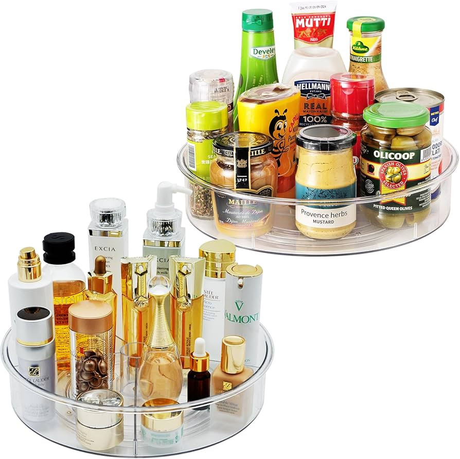 Large Lazy Susan Divided Spinner Rotating Turntable Organizer&5 Removable Dividers - for Kitchen,... | Amazon (US)