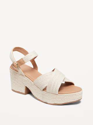 Espadrille Cross-Strap Platform Sandals for Women | Old Navy (US)