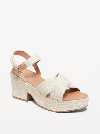 Espadrille Cross-Strap Platform Sandals for Women | Old Navy (US)