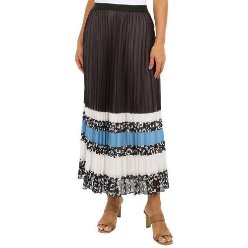 Womens Mixed Design Accordion Midi Skirt | Bealls