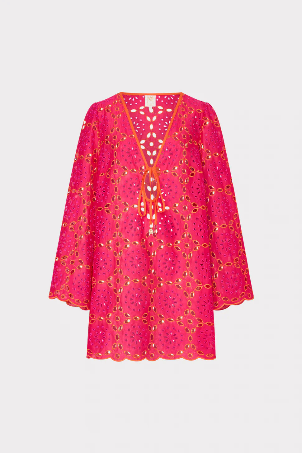 Viara Two Tone Geo Eyelet Cover-Up Dress | MILLY
