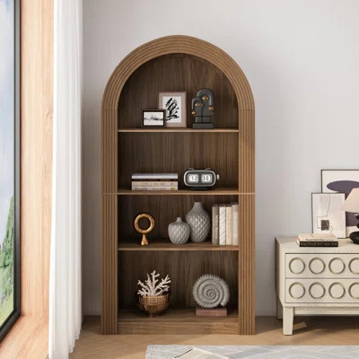 78.74" Tall Arched Bookcase, Mid Century Modern 4-Tier Arched Storage Bookcase with Open Display Storage Shelf for Dining Room, Living Room,Bedroom ( | Wayfair North America