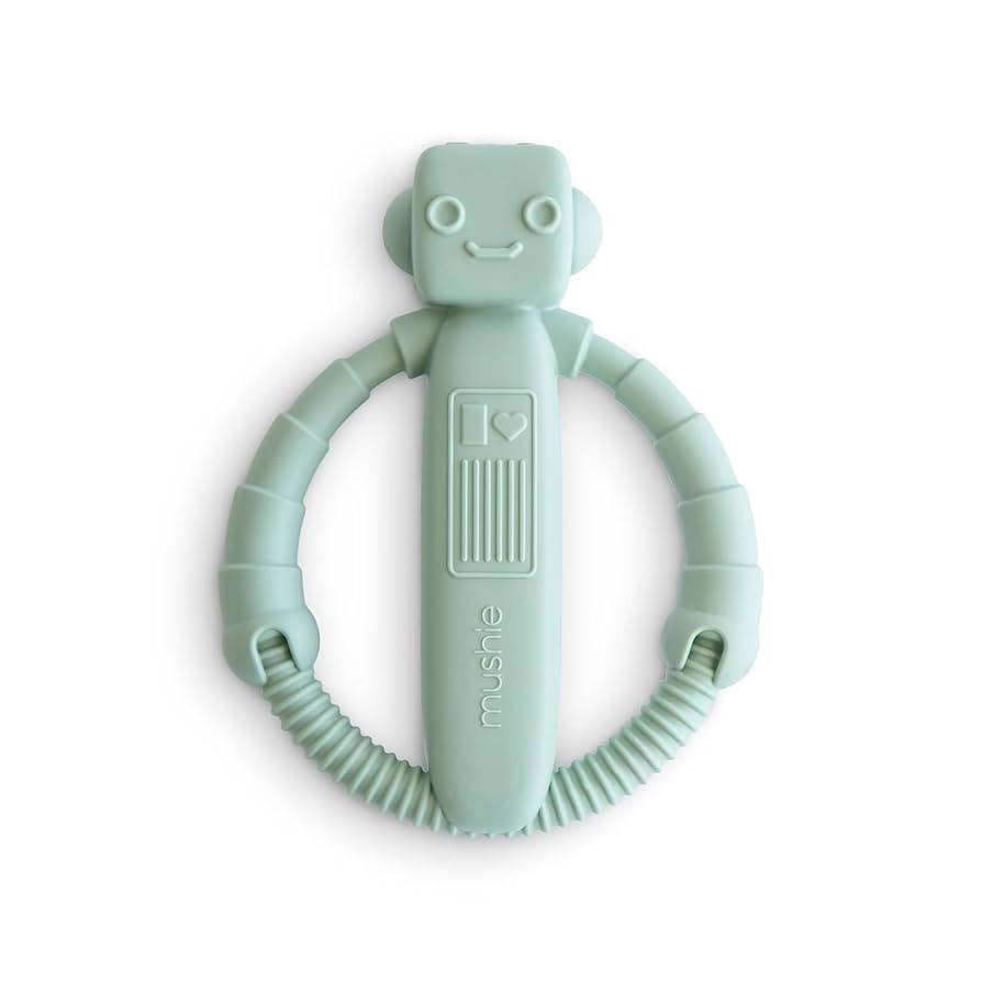 mushie Silicone Baby Robot Rattle Teether Toy | Amazon (US)