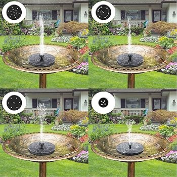 Mademax Solar Bird Bath Fountain Pump, Upgrade 1.4W Solar Fountain with 6 Nozzle, Free Standing F... | Amazon (US)