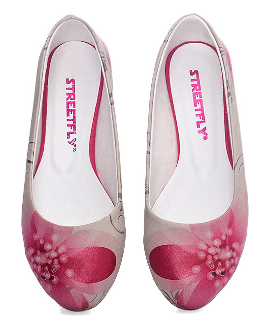 Streetfly Women's Ballet Flats Printed-Colorful - Pink Floral Ballet Flat - Women | Zulily
