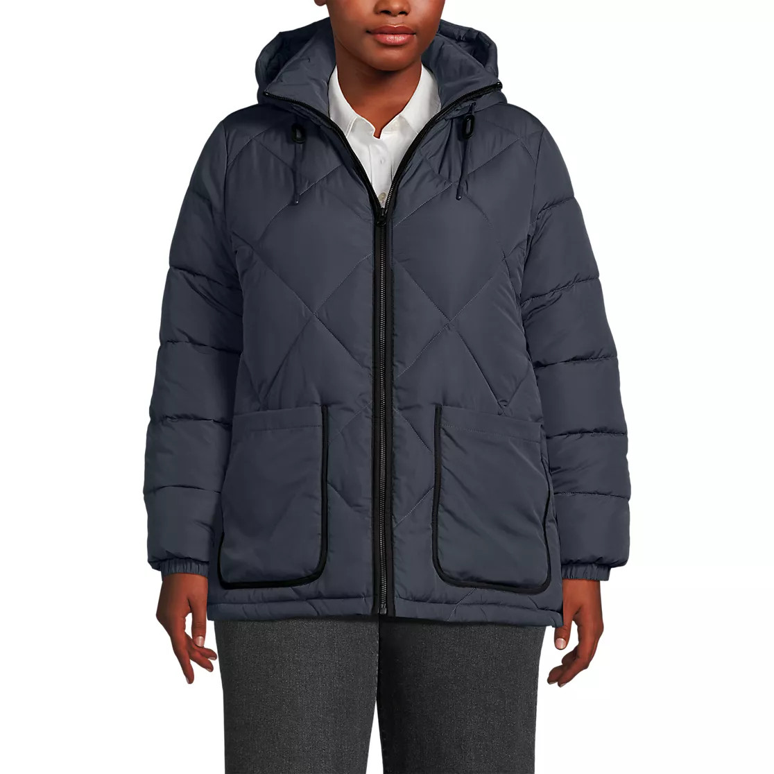 Women's Plus Size FeatherFree Insulated Diamond Quilted Jacket | Lands' End (US)