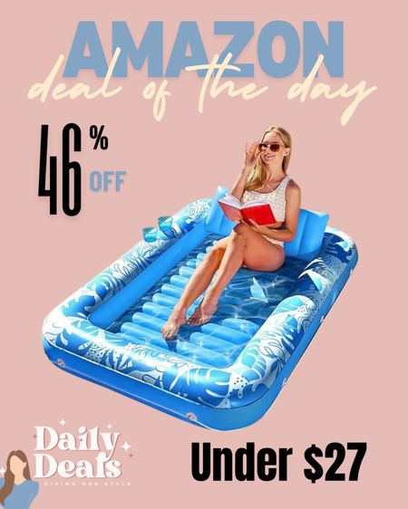Amazon deal of the day! Save 46% on this inflatable tanning pool. I have this and love it! Comes with an inflatable pillow as well. 

Amazon deal, amazon daily deals, Amazon sale, amazon deal of the day, Memorial Day sale, Memorial Day deals, todays deals on Amazon
Summer essentials

#LTKSwim #LTKSaleAlert #LTKSeasonal
