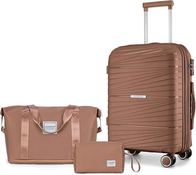 LARVENDER Carry On Luggage 22x14x9 Airline Approved, 20 Inch Hardshell & Lightweight PP Carry On ... | Amazon (US)
