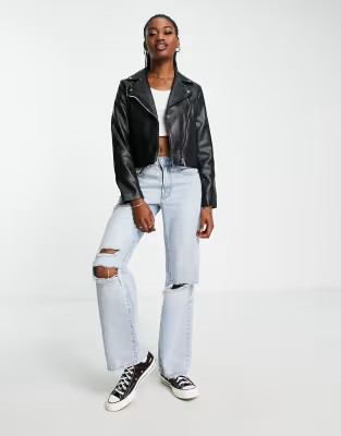 ASOS DESIGN ultimate faux leather biker jacket in black | ASOS (Global)