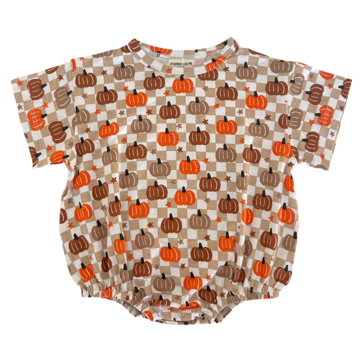 T-Shirt Bubble, Pumpkin Checkerboard | SpearmintLOVE