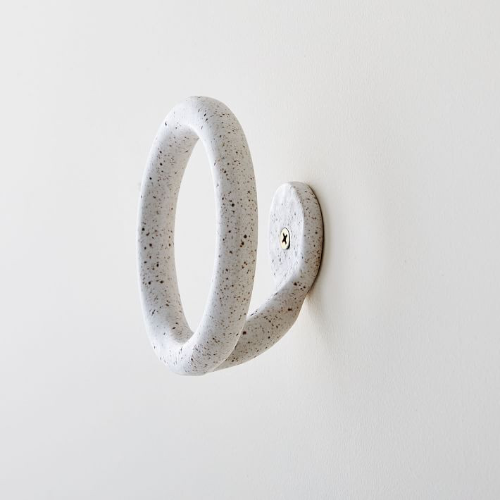 SIN Ceramic Uni Wall Hook - Speckled White | West Elm (US)