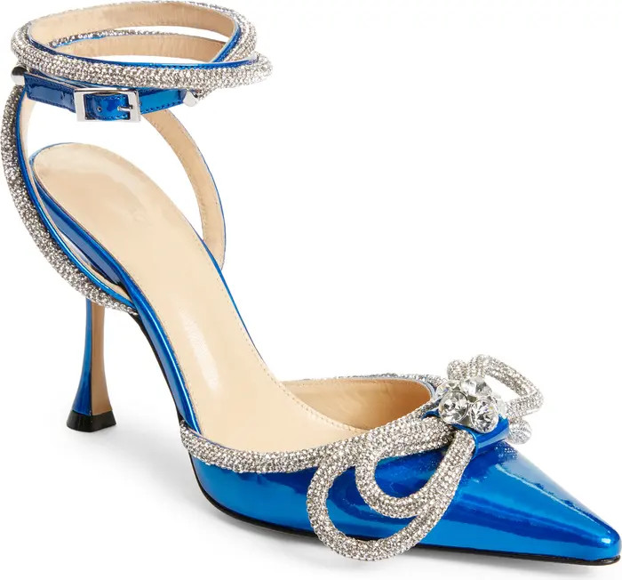 Mach & Mach Crystal Double Bow Pointed Toe Pump | Nordstrom | Nordstrom