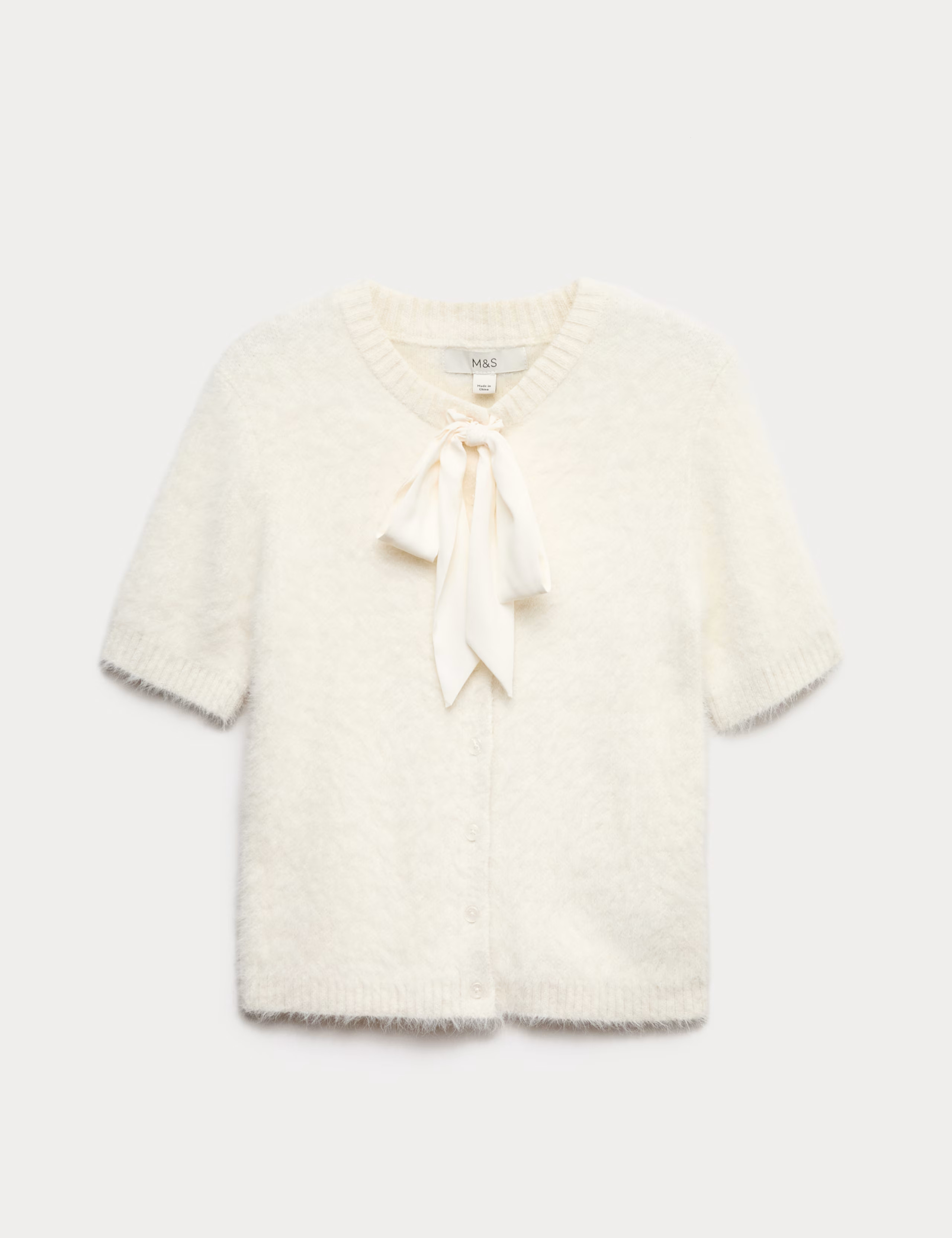 Textured Crew Neck Tie Fastening Cardigan | M&S | M&S | Marks & Spencer (UK)