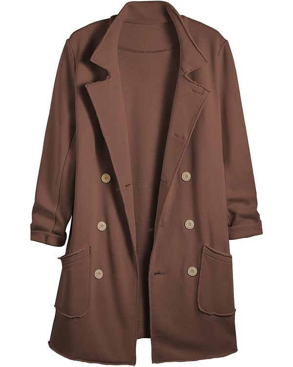 Ainangua Tipperary Trench Coat Women Double Breasted Lapel Long Coat Winter Fall Fashion Fleece J... | Amazon (US)