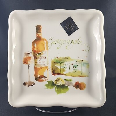 Effetti Appetizer Serving Square Plate Wine Cheese 7” x 7” Ceramic Italy *NWT*  | eBay | eBay US