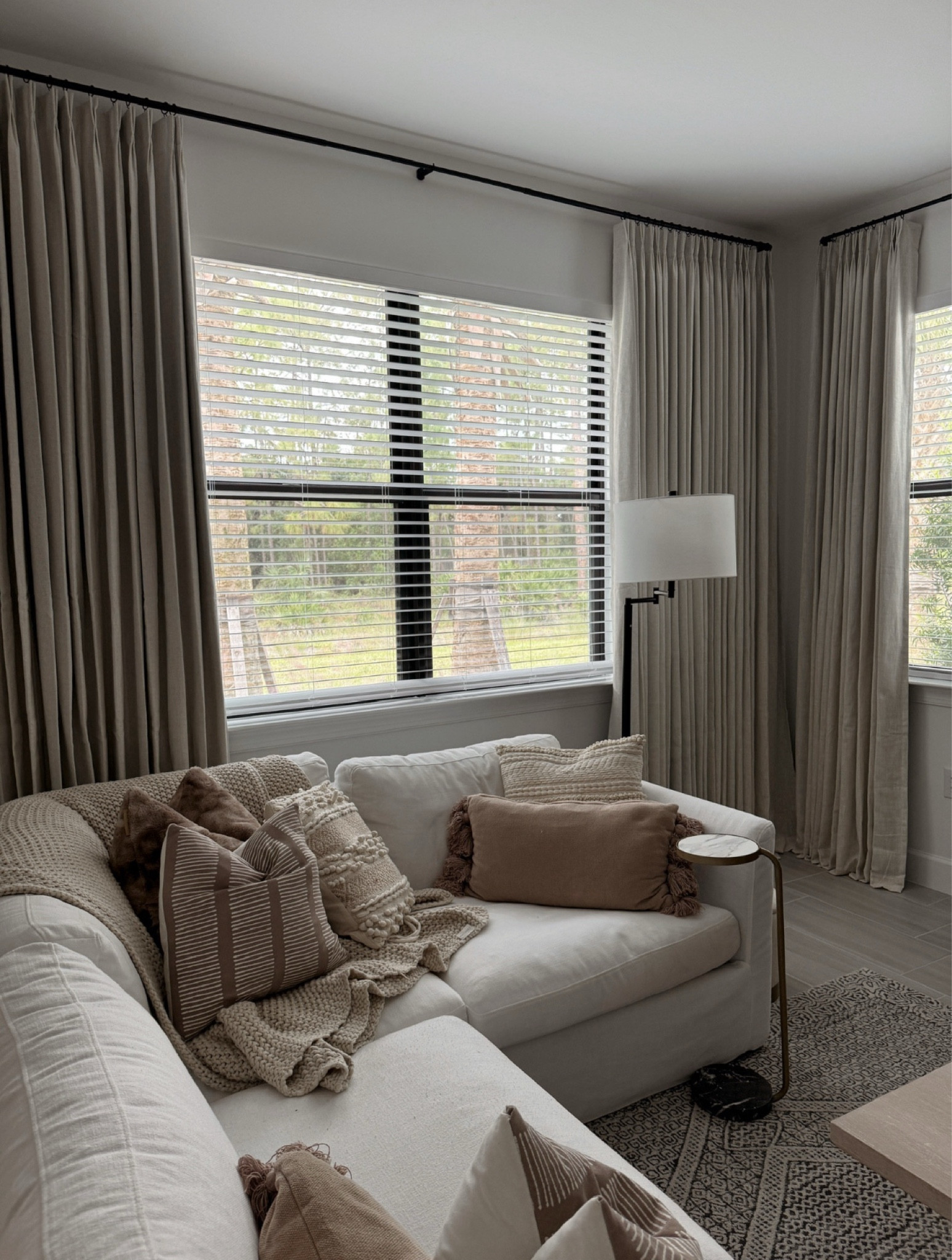 So excited to be back in Naples! 🌴 

Links to my Naples Living Room - these Amazon curtains are so good! Details: Pinch pleat Amazon curtain - the large window has 2 60x108 panels on it, we hung them 4 inches from the ceiling using the curtain rod linked below & 1 inch rings. 

Home decor, modern home, neutral decor, home accents, Amazon home   

#LTKHome #LTKStyleTip