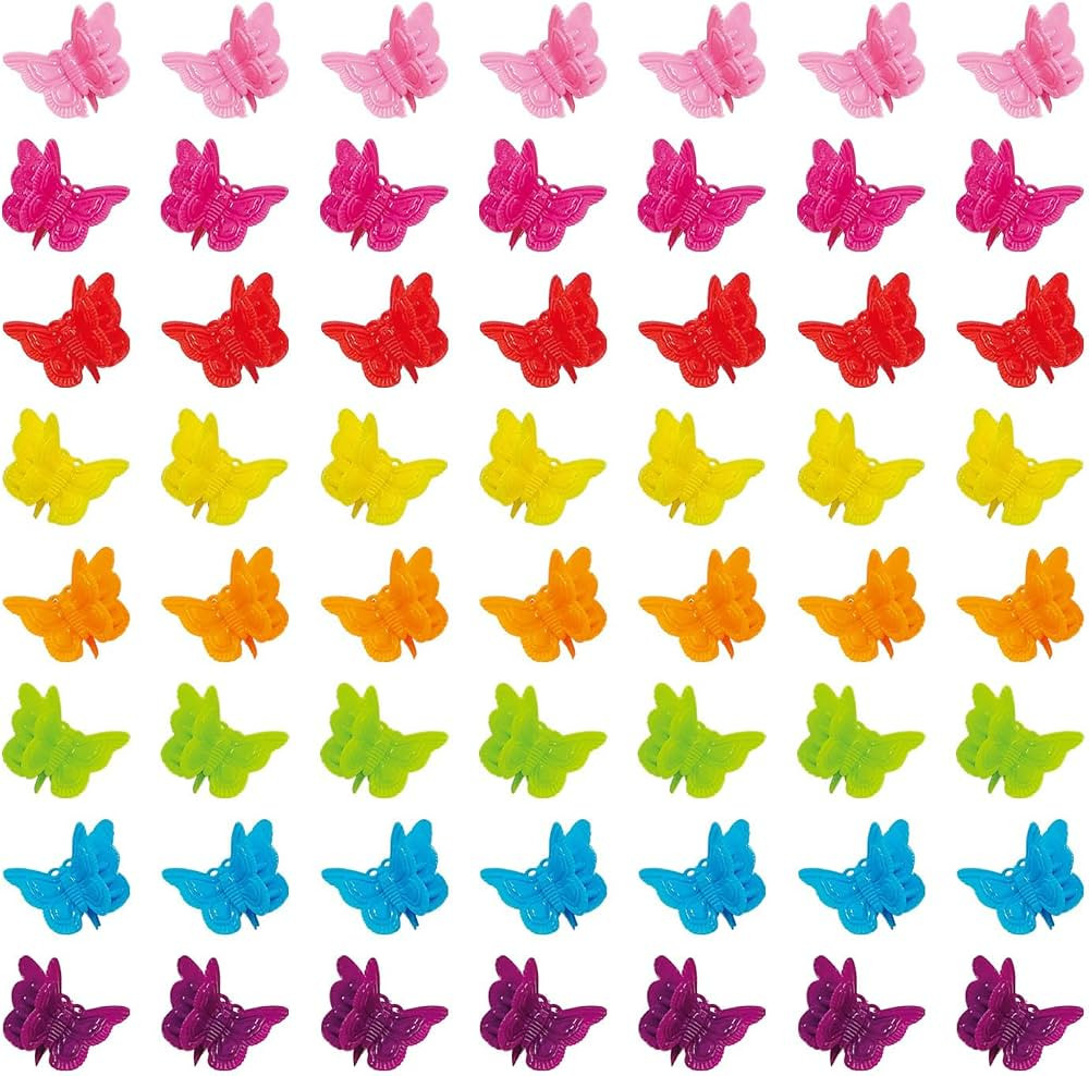 50 Packs Assorted Color Butterfly Hair Clips, Beautiful Mini Butterfly Hair Clips Hair Accessorie... | Amazon (US)