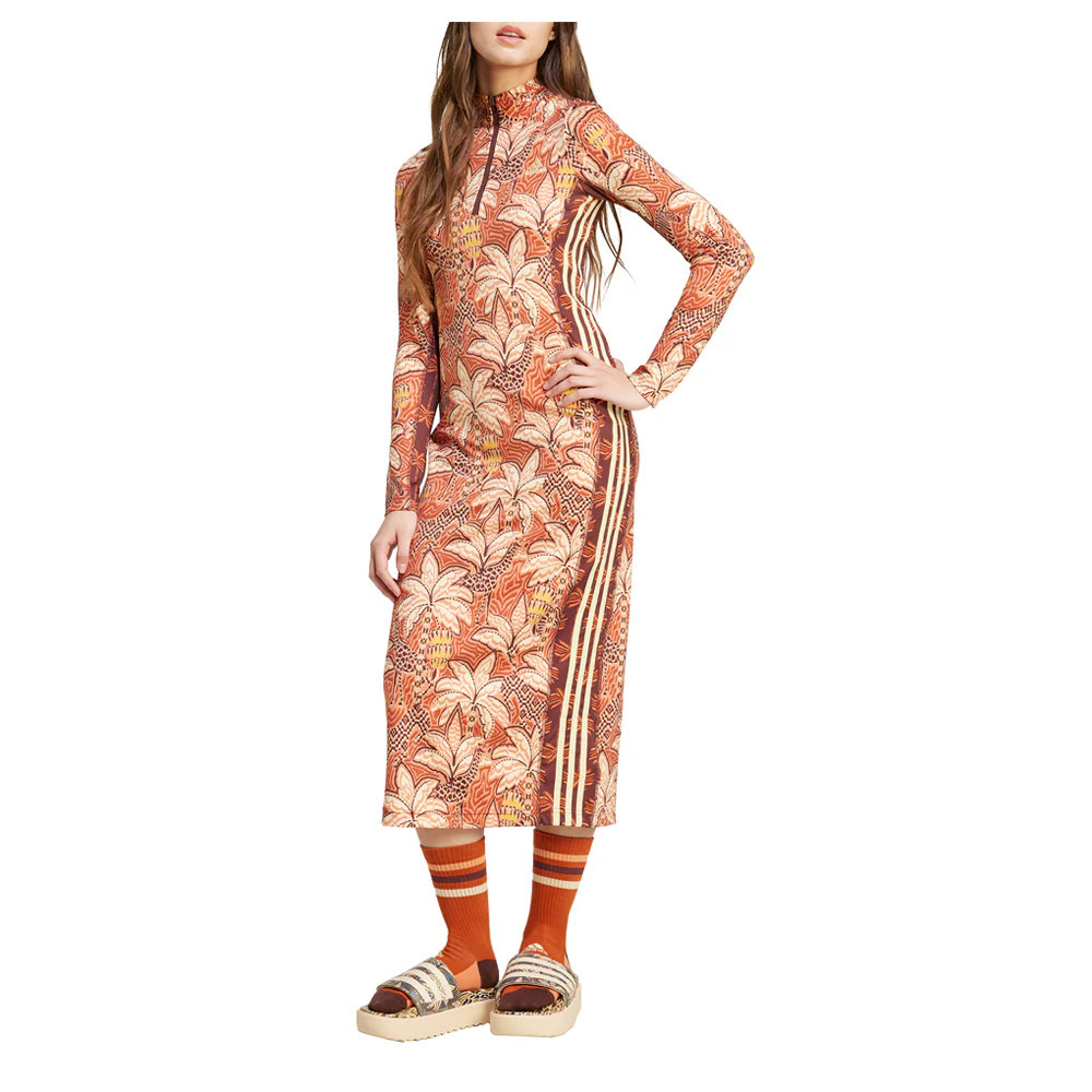 Shop Beige, Orange Womens Farm Rio Long Sleeve Midi Dress | Shoebacca