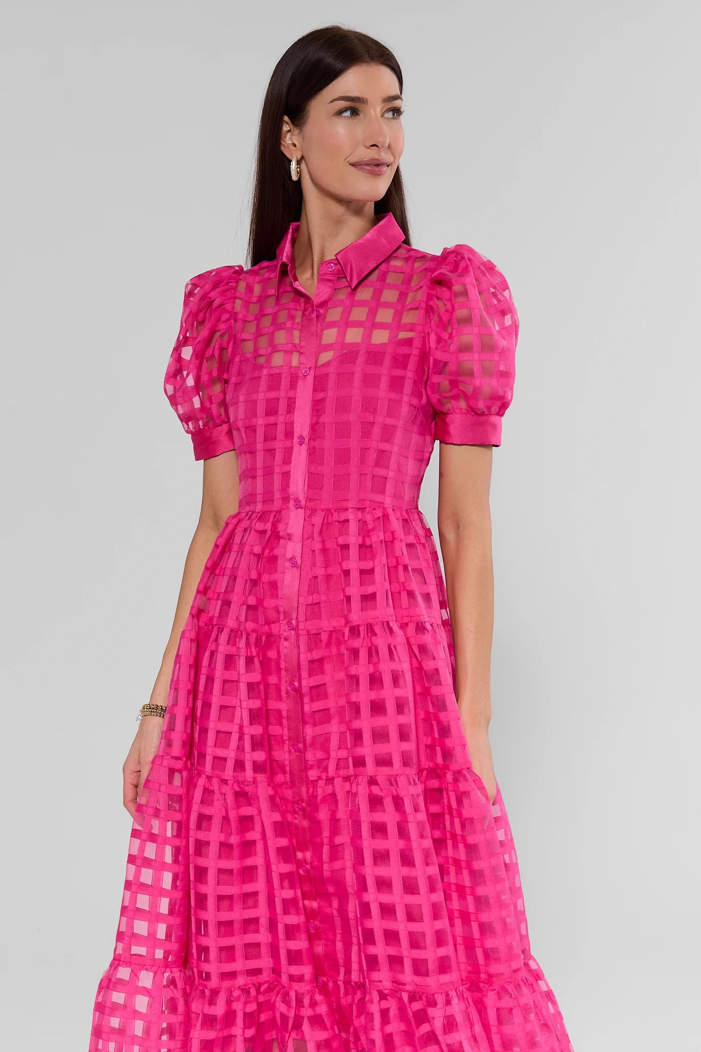 Pink Organza Maxi Dress | Avara