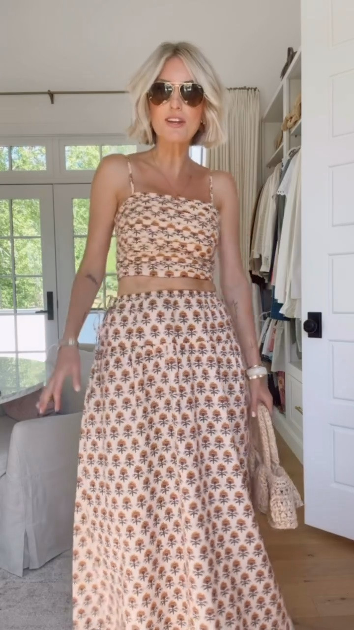 The perfect set for vacation! Throw this on for an easy look if you’re going to dinner / a night out! On sale now! Such a fun print for summer. Wearing S in both. 

Loverly grey, resort wear, matching skirt maxi set, women’s matching set, sale women’s fashion, vacation outfit inspo

#LTKSeasonal #LTKSaleAlert