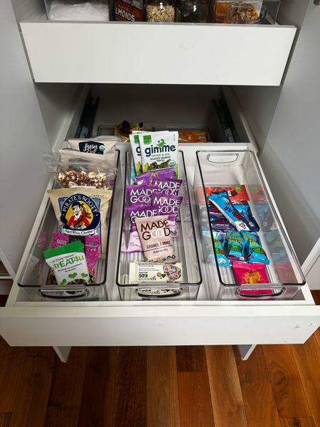These bins are perfect for the girls snacks so we can see exactly what we have and when we need to restock!

Container store, storage, pantry storage, pantry organization, home storage 

#LTKHome #LTKFindsUnder50
