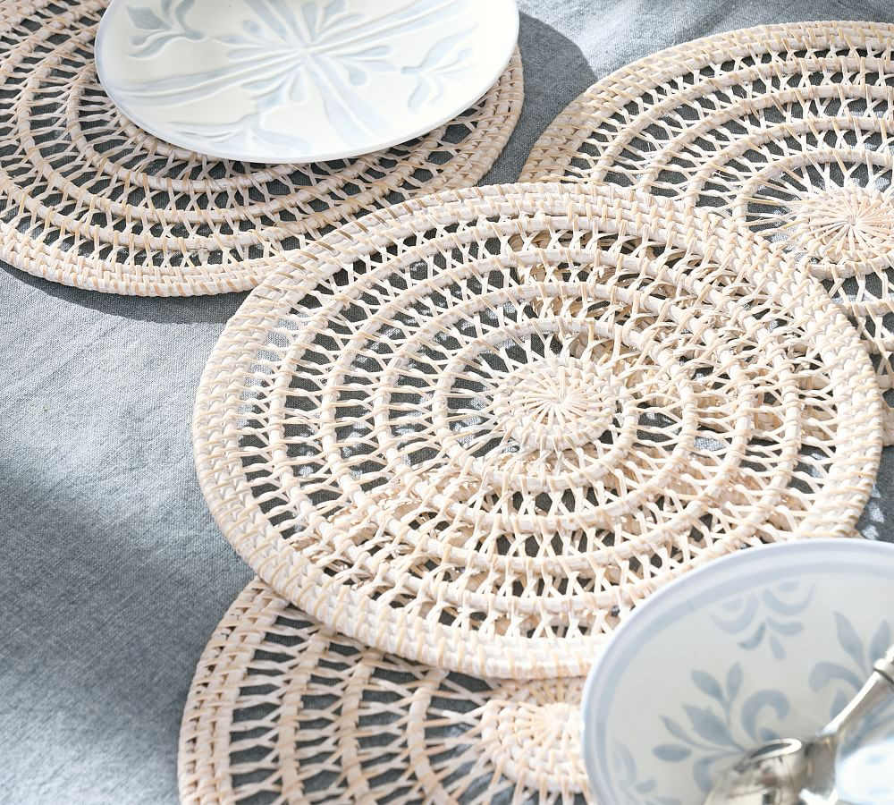 Miramar Handwoven Rattan Serveware Collection | Pottery Barn (US)