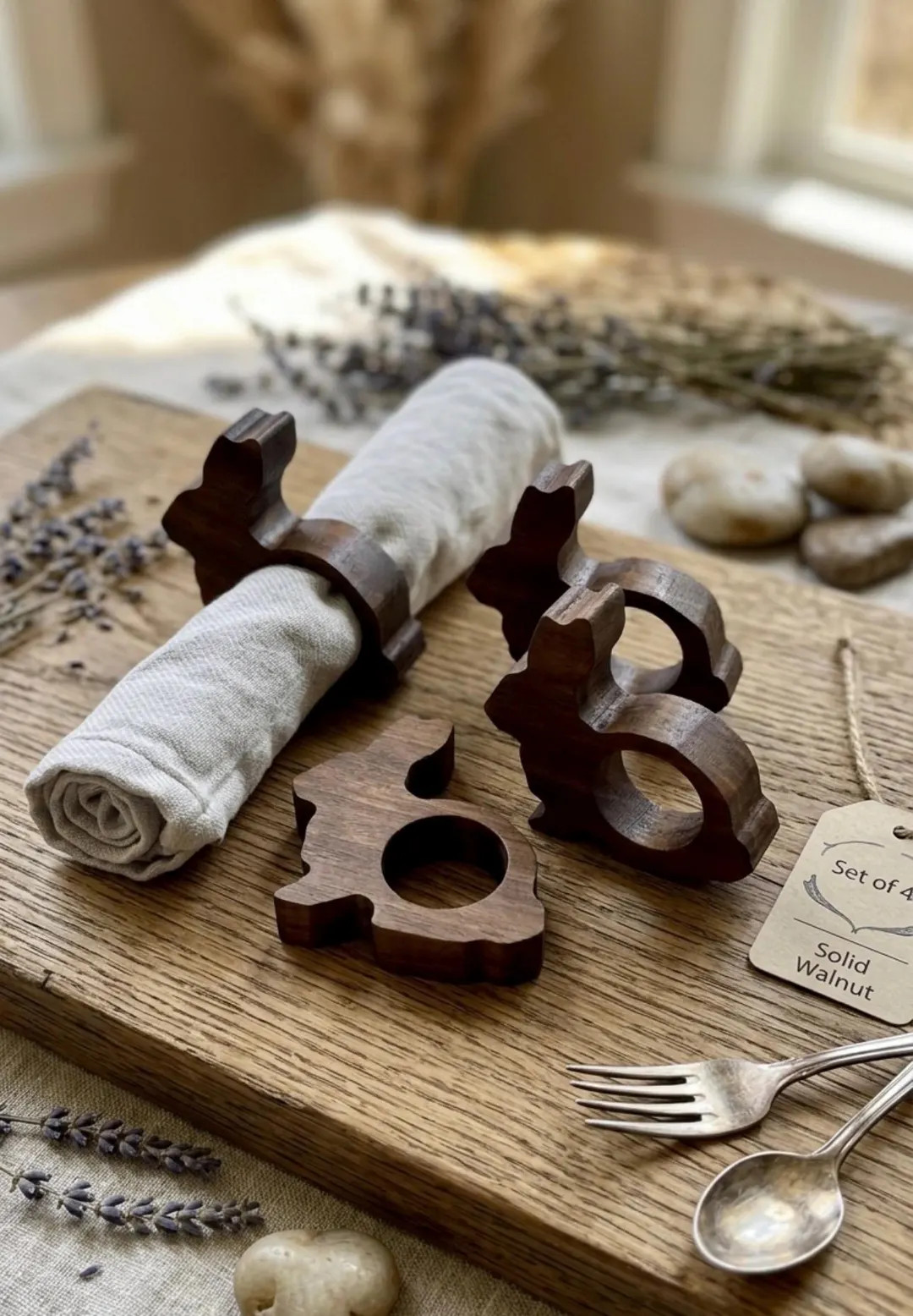Solid Walnut Bunny Napkin Holder | Easter Table Decor, Farmhouse Kitchen Accessory | Etsy (US)