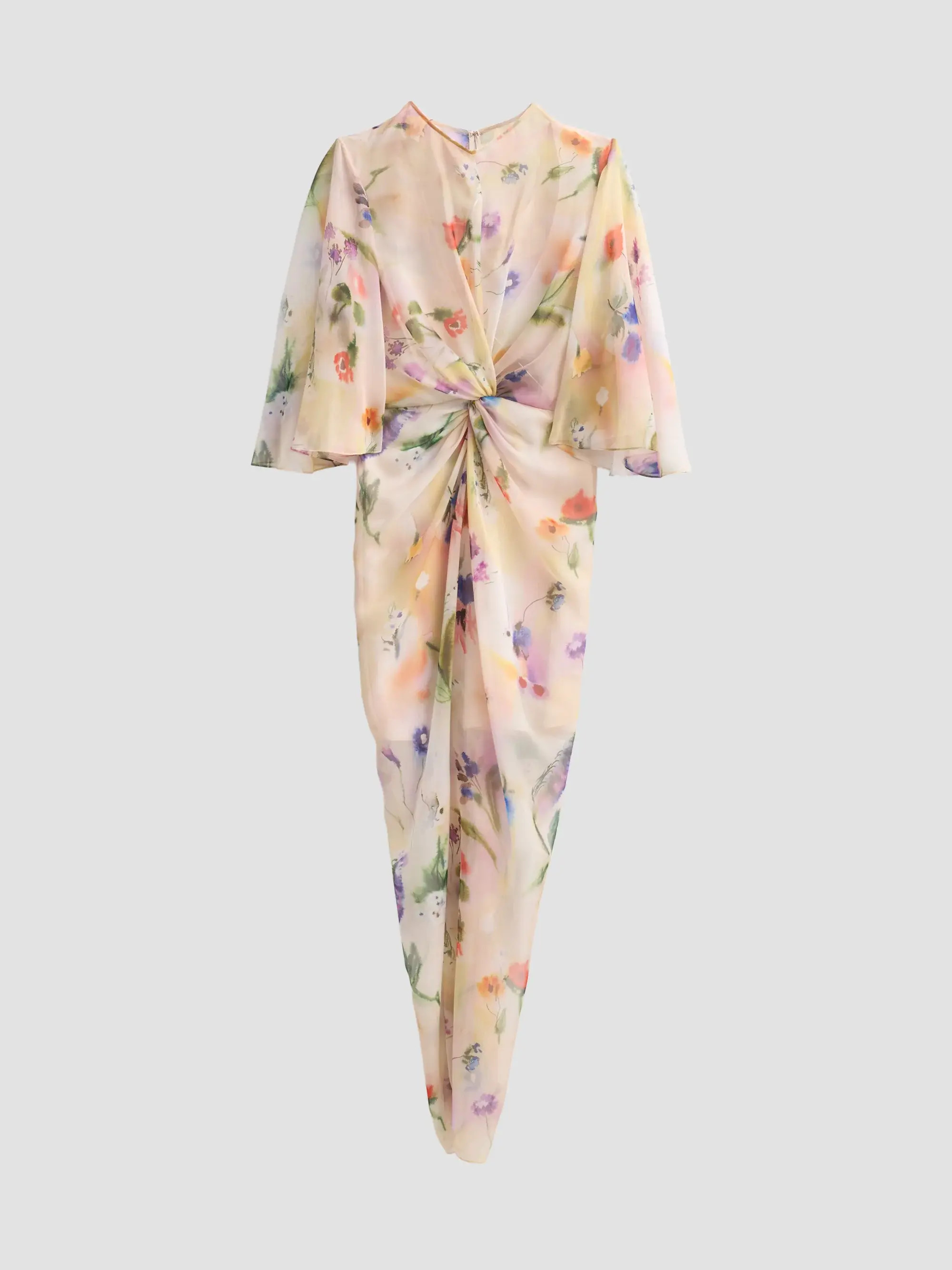 Flutter-Sleeve Twist-Front Maxi Dress | Saks Fifth Avenue