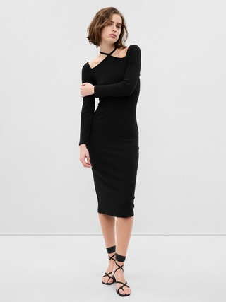 Tie-Neck Cutout Midi Dress | Gap (CA)