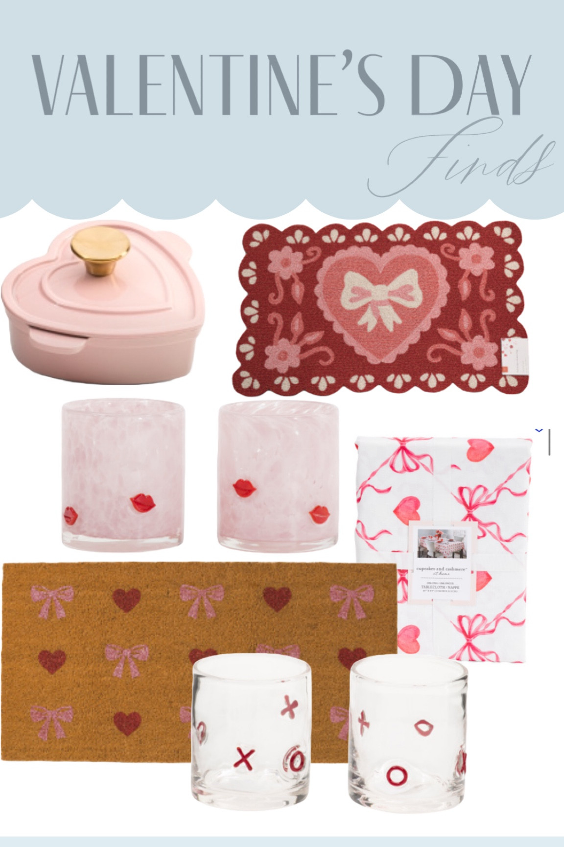 First look at new Valentine’s Day finds! Lip glasses, bows and hearts doormat , heart cast iron skillet and more 