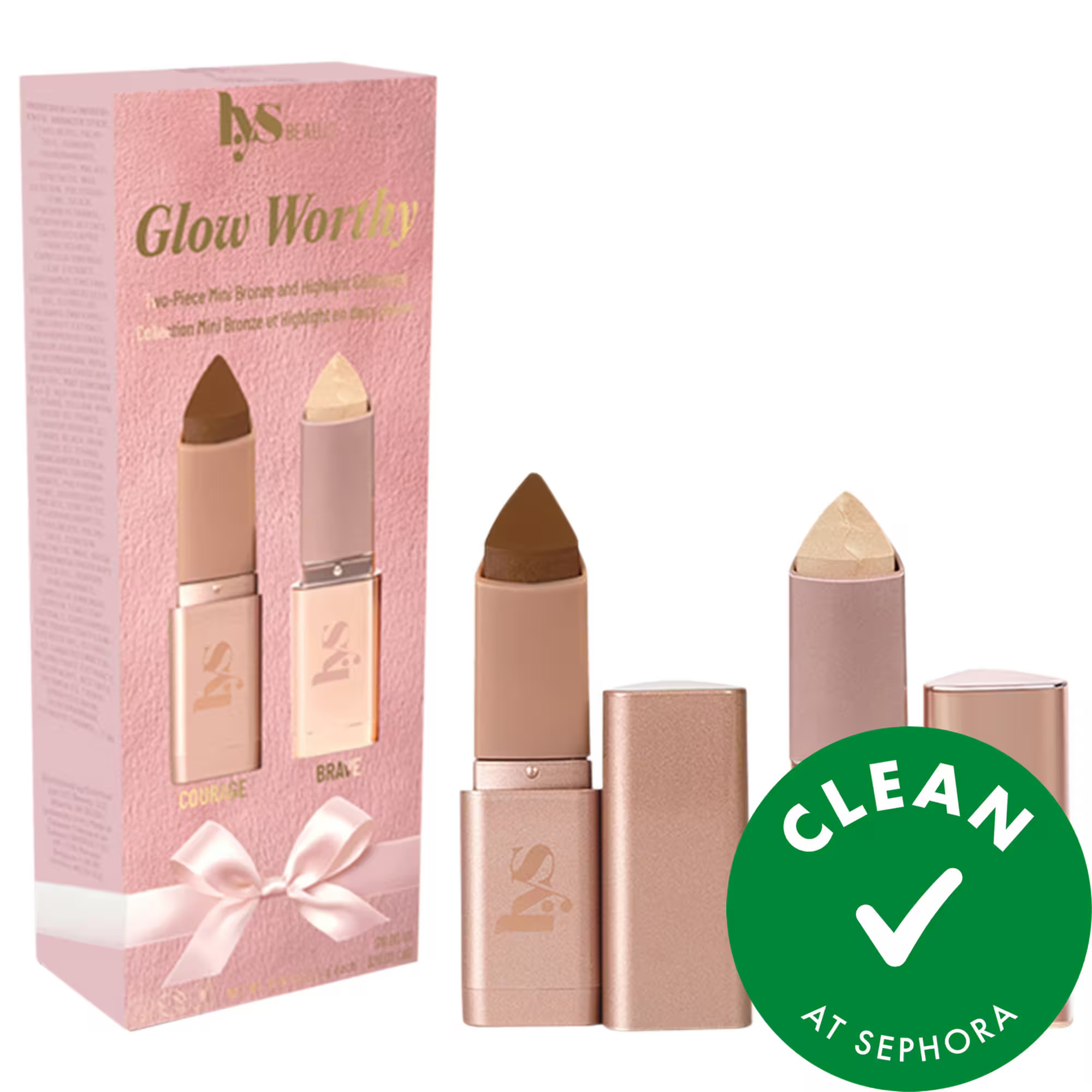 LYS Beauty Mini Glow Worthy Light Bronzer and Highlighter 2-Piece Set Strength/Brave 0.09oz/2.5g | Sephora (US)