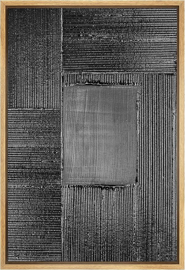 SIGNWIN Framed Canvas Print Wall Art Geometric Dark Block Paint Stroke Abstract Shapes Illustrati... | Amazon (US)