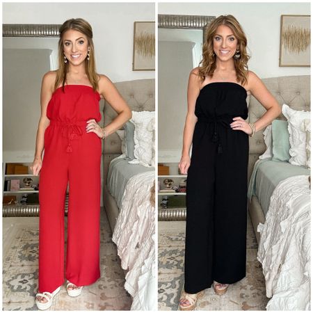 These Walmart fashion $17 jumpsuits have been a best seller over the past week! I can’t get enough of them. I brought the black one with me to the beach and it has been such a cute and easy out to dinner option. I am 5’2 and wear my true size small in these! Since they are junior sizing, you could probably go up a size!

Walmart fashion. Walmart finds. LTK under 50. Petite style. 