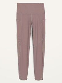 High-Waisted PowerSoft Mesh-Paneled 7/8-Length Compression Leggings for Women | Old Navy (US)