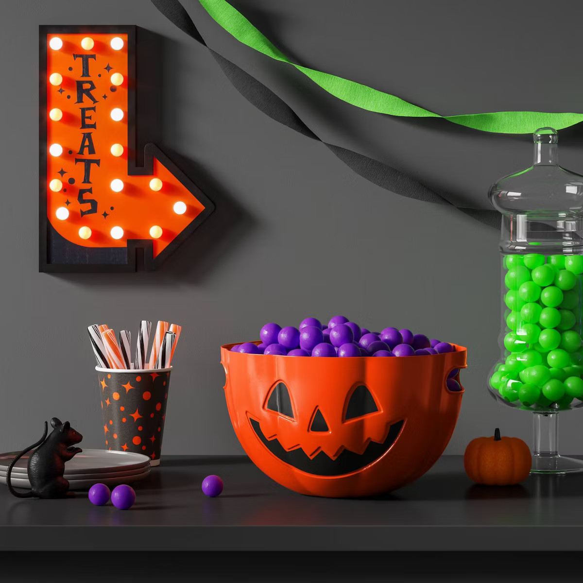 3L Plastic Round Shaped Pumpkin Candy Serving Bowl - Hyde and EEK! Boutique™ | Target