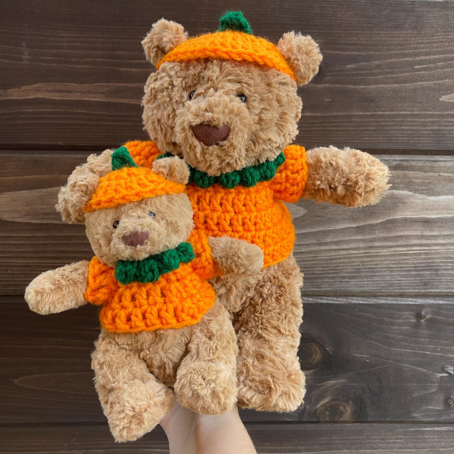 Crochet Fall Halloween Pumpkin Hats for Bartholomew Jellycat London Keychain, Tiny or Medium Stuf... | Etsy (US)