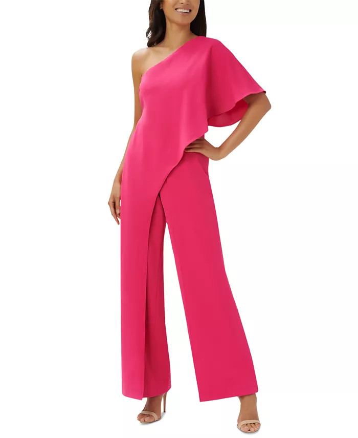 Adrianna Papell One-Shoulder Jumpsuit - Macy's | Macy's