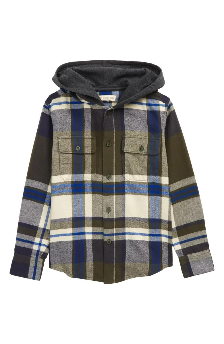 Kids' Hooded Button-Up Shirt | Nordstrom