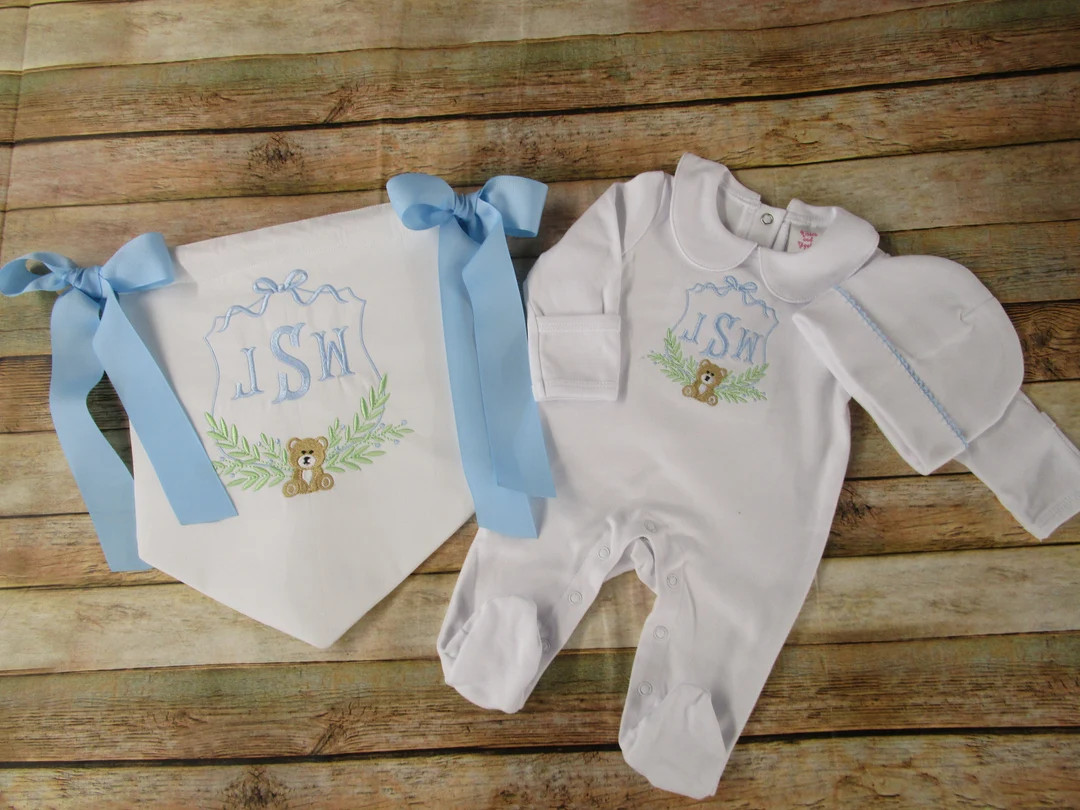 Newborn Baby Footie-baby Boy Romper-newborn Coming Home Outfit-collared Footie-teddy Bear-baby Ba... | Etsy (US)