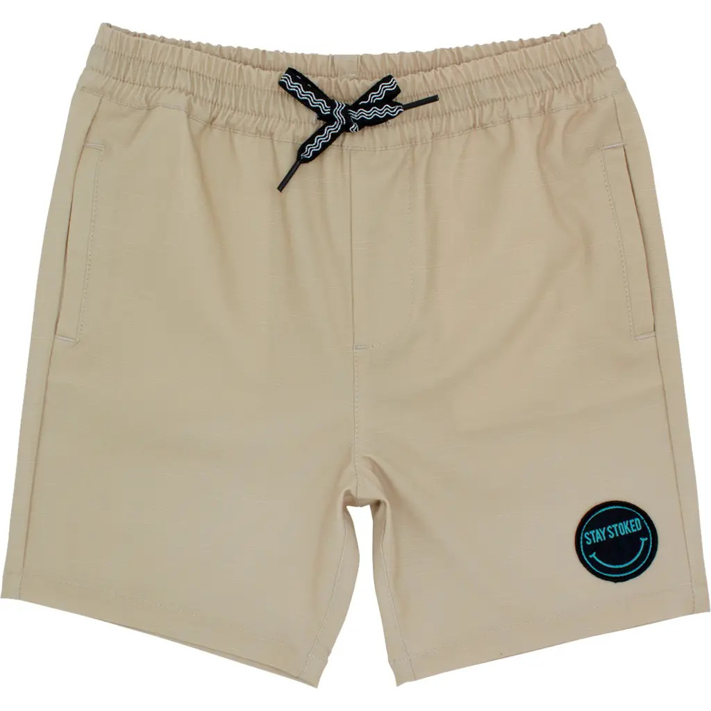 Feather 4 Arrow Kids' Seafarer Hybrid Shorts in Khaki at Nordstrom, Size 12 | Nordstrom