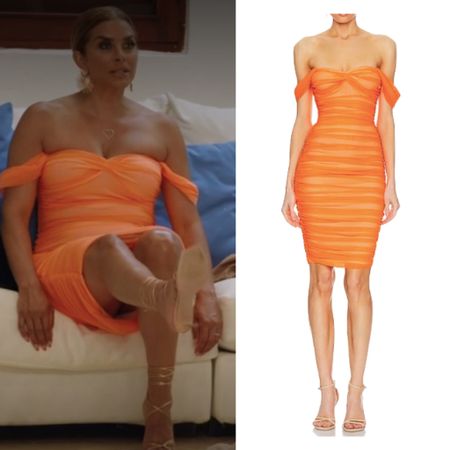 Robyn Dixon’s Orange Off the Shoulder Dress