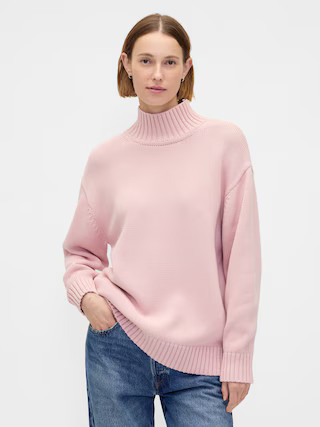 100% Cotton Oversized Mockneck Sweater | Gap (US)