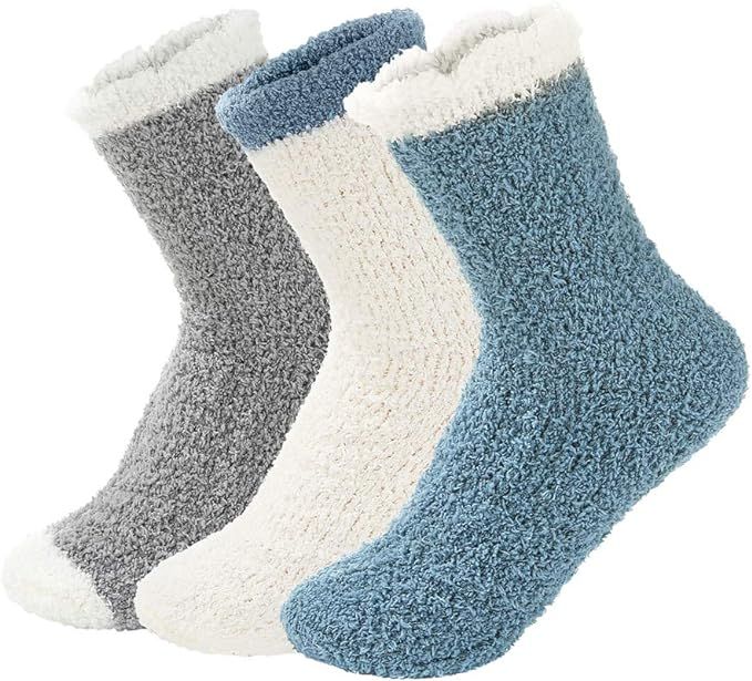 Century Star Womens Fuzzy Fluffy Cozy Warm Super Soft Slipper Socks Microfiber 3-8 Pairs Home Soc... | Amazon (US)