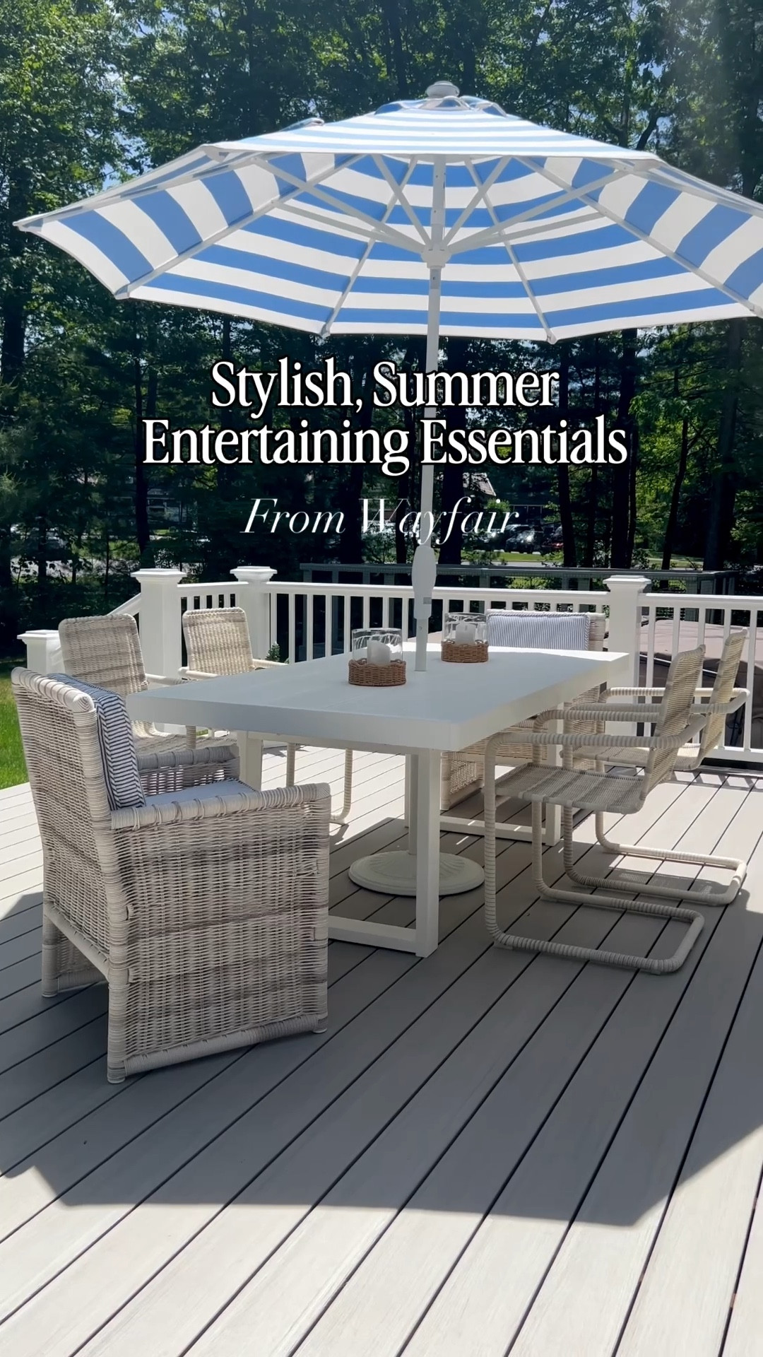 (#ad) Summer is just around the corner, and there's nothing I love more than entertaining on our deck! @Wayfair is my go-to source for all stylish & functional entertaining pieces that have that coastal feel that I love so much! #Wayfair #WayfairPartner #wishyouwerehere #outdoor 
-- 
coastal home decor, summer entertaining, kitchen essentials, outdoor tray, serving tray, melamine tray outdoor glasses, drink bucket, party bucket, wine bucket, flatware, silverware, bbq essentials, summer party essentials, rattan placemats, woven placemats, rattan chargers, rattan placemats, old fashioned glasses, fortessa glasses, flatware caddy, outdoor dining table, white outdoor dining table, wayfair outdoor dining table, outdoor furniture, patio table, polywood furniture, beach house entertaining, shatterproof glasses, outdoor bar cart

#LTKSeasonal #LTKSaleAlert #LTKHome