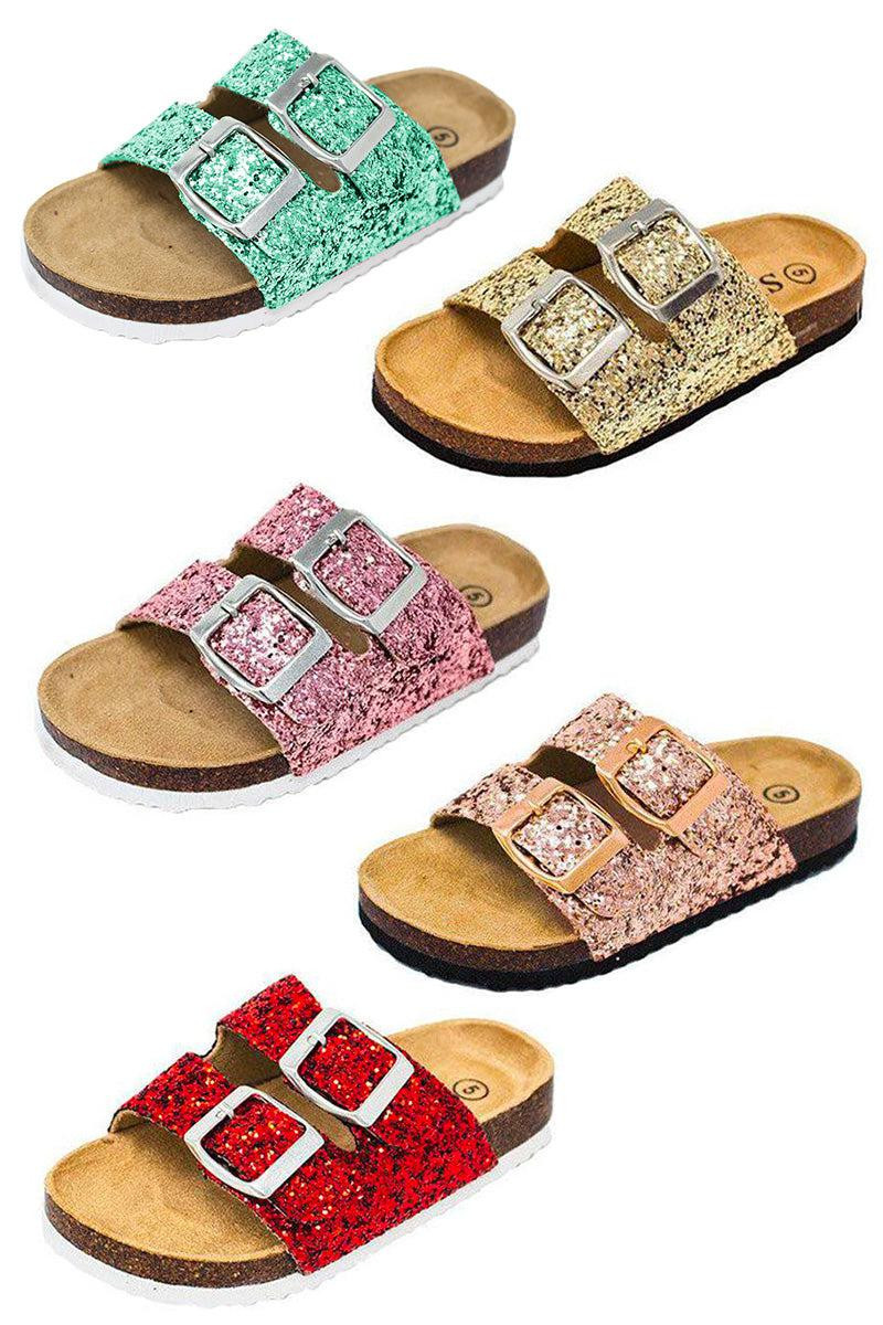 Birkley Glitter Sandals | Sparkle In Pink