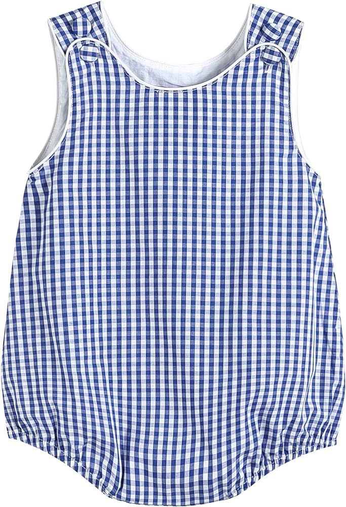 Baby & Toddler Boys and Girls Seersucker or Gingham One-Piece Bubble Romper | Amazon (US)