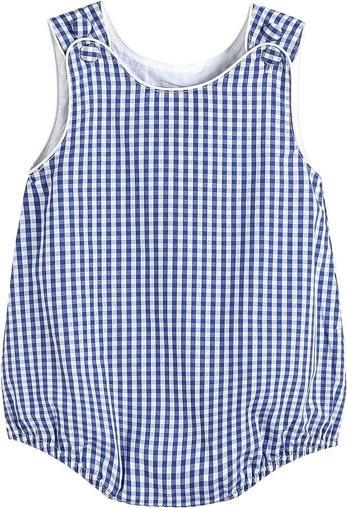 Lil cactus Baby & Toddler Boys Seersucker or Gingham One-Piece Bubble Romper | Amazon (US)