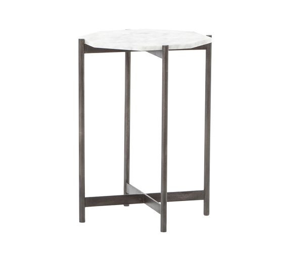 Montague Geometric Marble End Table (15") | Pottery Barn (US)