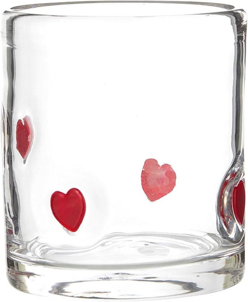 Slant Collections Valentine's Day Double Old Fashioned Icon Handblown Cocktail Glass, 14-Ounce, H... | Amazon (US)