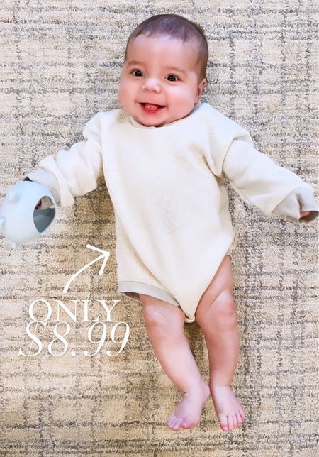 Another Amazon baby find! Love this waffle knit romper. 
Runs large! Smith is wearing 0-6 months and has plenty of time left to wear this little romper! 

#LTKstyletip #LTKkids #LTKbaby